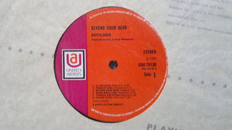 Image of Label Cover of LP - VG/G - BOFFALONGO, Beyond Your Head (United Artists Records; UAG 29130, UK 1970, Textured Gatefold Sleeve), Lots of light marks and hairlines, Plays pretty well, Sleve intact, Edge wear,  - 4415158C
