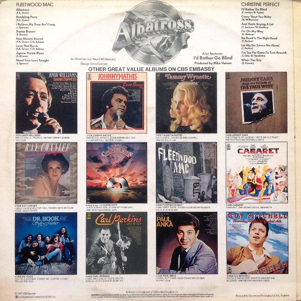 Image of Back Cover of LP - VG/VG+ - FLEETWOOD MAC & CHRISTINE PERFECT, Albatross (CBS; S CBS 31569, UK 1977), ,  - 1026012E