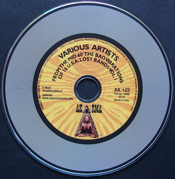 Image of Label Cover of CD - G+/VG - VARIOUS, From The Mid-60' The Bad Vibrations Of 16 U.S.A. Lost Bands Vol. 1 (Akarma; AK 123, Italy 2000, Gatefold Card Sleeve), ,  - 4435105E