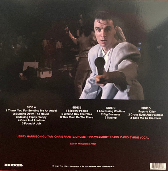 Image of Back Cover of 2xLP - VG+/VG+ - TALKING HEADS, Stop Making Sense Tour (Dor; DOR2093H, Europe 2021 Reissue, 180 Gram Translucent Red Vinyl), ,  - 3526255E