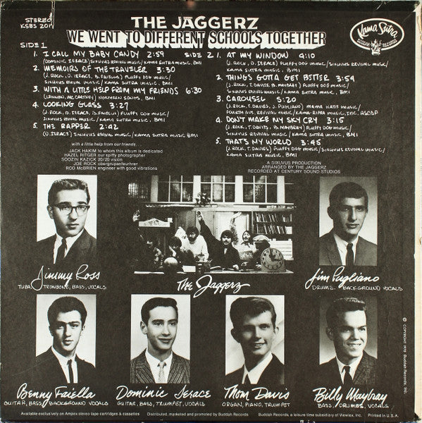 Image of Back Cover of LP - VG/VG+ - THE JAGGERZ, We Went To Different Schools Together (Kama Sutra; KSBS 2017, US 1970), ,  - 4415269C