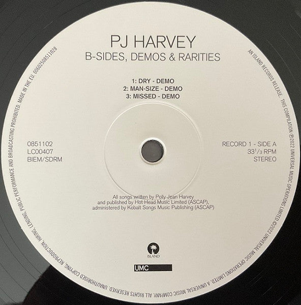 Image of Label Cover of 5015269C: 6xLP - PJ HARVEY, B-Sides, Demos & Rarities (Island Records; 0851101, Worldwide 2022, Box Set, 180 Gram Vinyl) No shrink/hype sticker, light shelf wear.  VG+/VG+