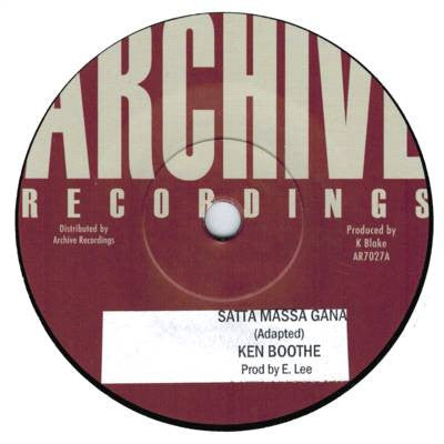 Image of Front Cover of 7" - /G+ - KEN BOOTHE, Satta Massa Gana (Archive Recordings; AR7022, Jamaica 2014), ,  - 4415421C