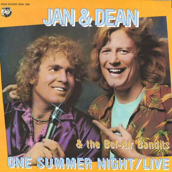 Image of Front Cover of 4415379C: LP - JAN & DEAN & THE BEL-AIR BANDITS, One Summer Night / Live (Rhino Records; RNDA 1498, US 1982, Gatefold, Printed Plastic Inners)   VG/VG+