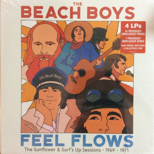Image of Front Cover of 4xLP - NEW/NEW - THE BEACH BOYS, Feel Flows (The Sunflower & Surf's Up Sessions 1969-1971) (Capitol Records; 00602508802126, UK & Europe 2021 Reissue, Box Set, Compilation, Remastered, Stereo), ,  - 4435151E