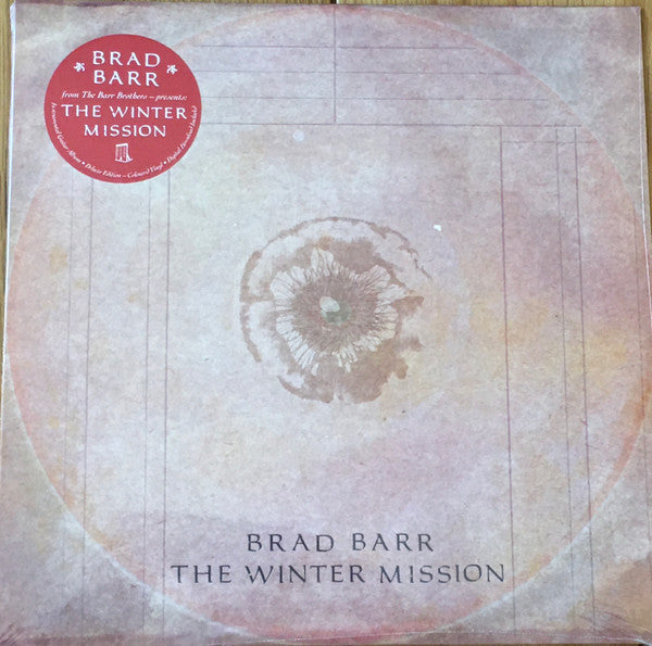 Image of Front Cover of LP - VG+/VG+ - BRAD BARR, The Winter Mission (Secret City Records; SCR123LPX, Canada 2022, Textured Sleeve, Textured Inner, Red Vinyl), Still partially in hype stickered shrinkwrap. Seam splitting to inner.,  - 4425356E