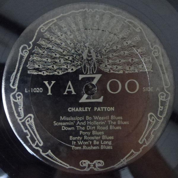 Image of Label Cover of 2xLP - VG/VG - CHARLIE PATTON, Founder of the Delta Blues (Yazoo Black Label; L-1020, US 1971, Gatefold, Stapled In Booklet), Shelf wear and sun-faded sleeve. With stapled booklet. Discs are a strong VG - light marks only. Solid overall copy! ,  - 4316444C