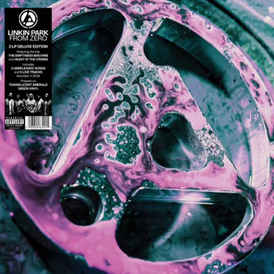 Image of Front Cover of 2xLP - EX/VG+ - LINKIN PARK, From Zero (Warner Records; 093624834915, Europe 2025 Reissue, Gatefold, Inner, Deluxe Edition, Green Translucent Vinyl), Seal opened instore, still in hype stickered shrinkwrap.,  - 4425366E
