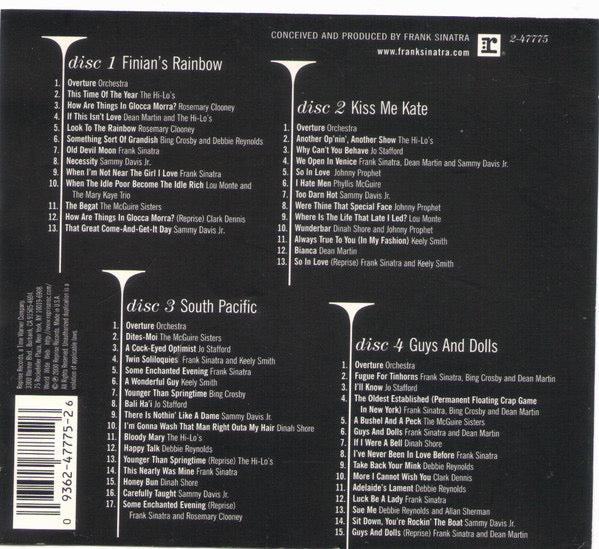 Image of Back Cover of 4xCD - VG+/VG+ - VARIOUS, Reprise Musical Repertory Theatre Box Set (Reprise Records; 2-47775, US 2000 Reissue, Die Cut Box Set, Booklet & Insert), Small Corner Bump. Nice Copy.,  - 1516075C