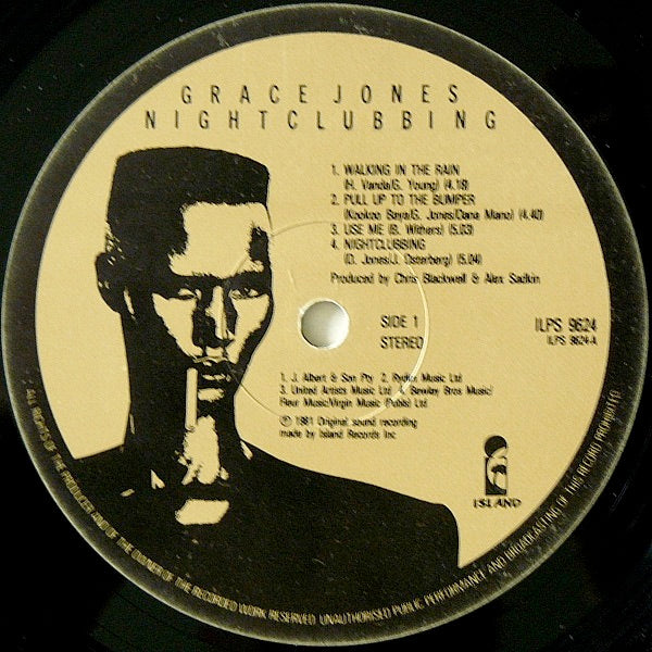 Image of Label Cover of LP - VG/VG - GRACE JONES, Nightclubbing (Island Gold Custom Label; ILPS 9624, UK 1981, No Inner), ,  - 3626048E