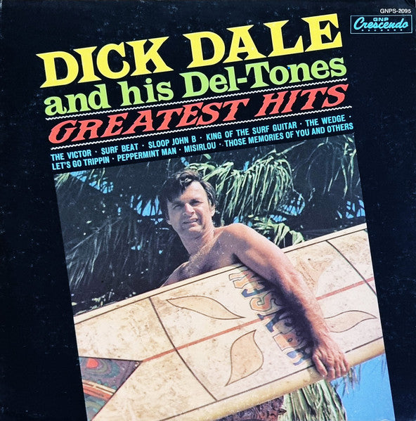 Image of Front Cover of 4515059C: LP - DICK DALE AND HIS DEL-TONES, Greatest Hits (GNP Crescendo; GNPS-2095, US 1975, Company Inner) Clean copy still in opened shrinkwrap  VG+/VG+