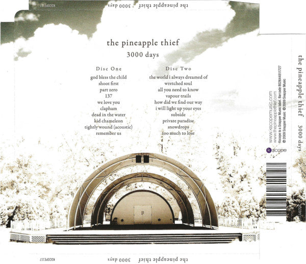 Image of Back Cover of 2xCD - VG+/VG+ - THE PINEAPPLE THIEF, 3000 Days (Kscope ; KSCOPE117, UK 2009, Double CD Case), ,  - 2516009C