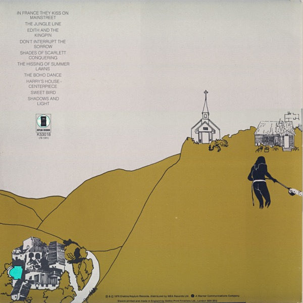 Image of Back Cover of 4515151C: LP - JONI MITCHELL, The Hissing Of Summer Lawns (Asylum Records; K53018, UK 1983 Reissue, Stickered Gatefold Sleeve, Nimbus Supercut audiophile limited edition pressing. Mail-order only)   VG+/VG+