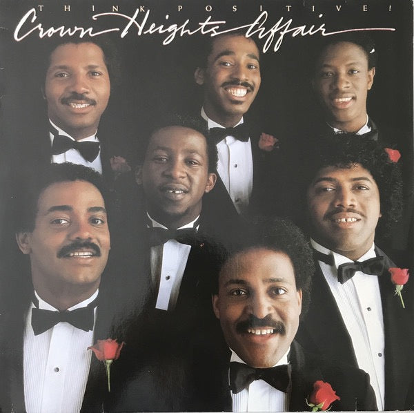 Image of Front Cover of 4515182C: LP - CROWN HEIGHTS AFFAIR, Think Positive! (De-Lite Records; DSR 2, UK 1982) Light marks to disc. Wear and small tear to sleeve opening.  G+/G+