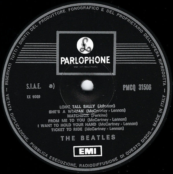 Image of Label Cover of 4515218C: LP - THE BEATLES, The Beatles In Italy (Parlophone; PMCQ 31506, Italy 1970 Reissue, One EMI Box) Fair few hairlines, Glossy disc, Plays well despite hairline marks, Ring wear to sleeve  VG/G+