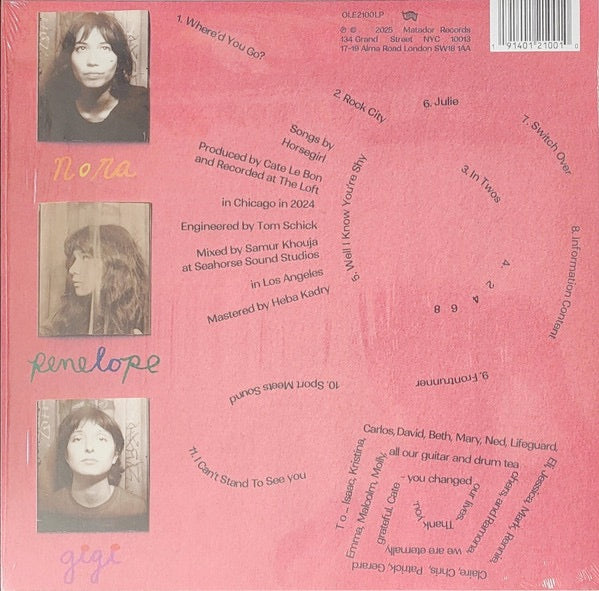 Image of Back Cover of 4755111S: LP - HORSEGIRL, Phonetics On And On (Matador; , Europe 2025, Insert, Black Vinyl)   NEW/NEW