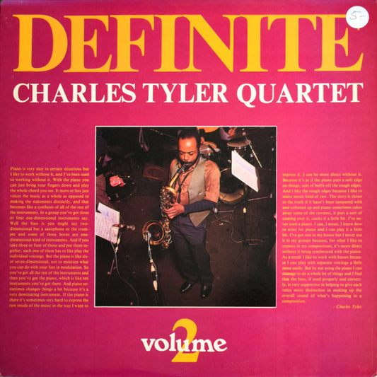 Image of Front Cover of 4525244E: LP - CHARLES TYLER QUARTET, Definite - Volume 2 (Storyville; SLP 4099, US 1984)   VG/VG+