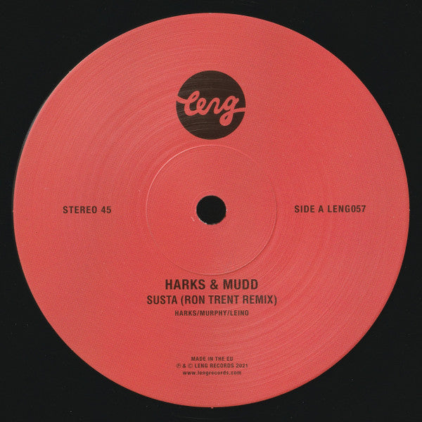 Image of Label Cover of 4545250S: 12" - HARKS AND MUDD, Susta (The Ron Trent Remixes) (Leng; LENG057, UK 2021, Picture Sleeve, Black Inner, Limited Edition) Still In Opened Shrinkwrap  VG+/VG+