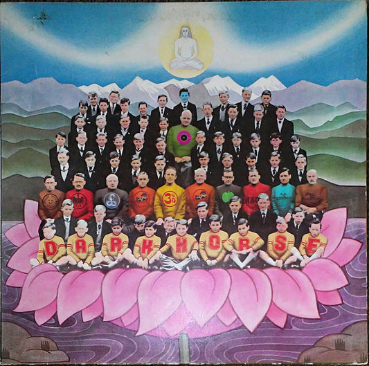 Image of Front Cover of 4515301C: LP - GEORGE HARRISON, Dark Horse (Apple Records; PAS 10008, UK 1975, Gatefold, Inner & Insert, Black & White Labels) Hairlines, Ring wear, Edge wear  VG/VG