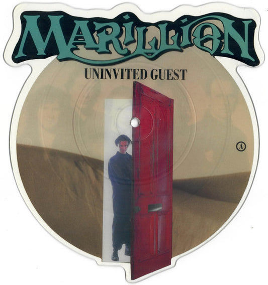 Image of Front Cover of 4515380C: 7" - MARILLION, Uninvited Guest (EMI; MARIL PD 11, UK 1989, Clear Plastic Sleeve, Card Insert, Shaped Picture Disc, ORLAKE)   VG/VG