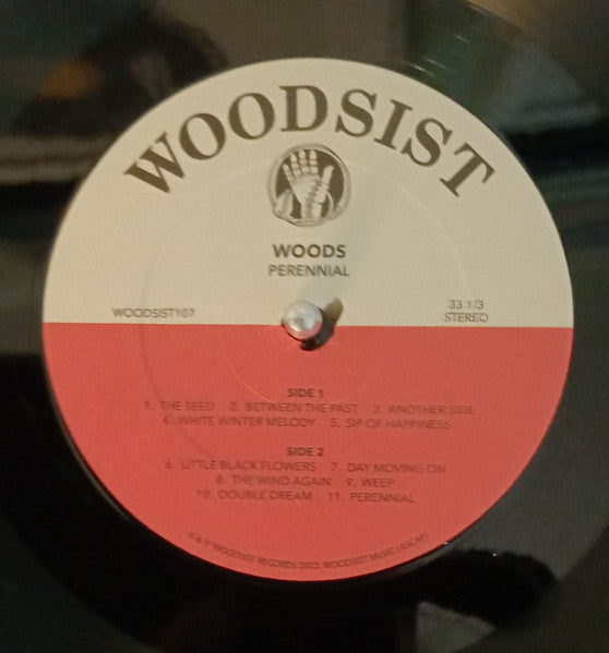 Image of Label Cover of 4525375E: LP - WOODS, Perennial (Woodsist; WOODSIST107, US 2023, Insert) Paper scuffs.   VG+/VG+