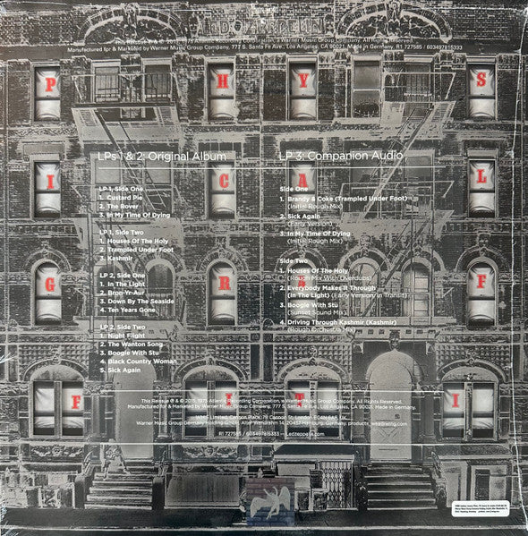 Image of Back Cover of 4545346S: 3xLP - LED ZEPPELIN, Physical Graffiti (Swan Song; R1 727585, Worldwide 2025 Reissue, Die Cut Sleeve, 3 Inners & Insert, Poster, 50th Anniversary Edition) Opened Instore, Still In Stickered Shrinkwrap  EX/EX