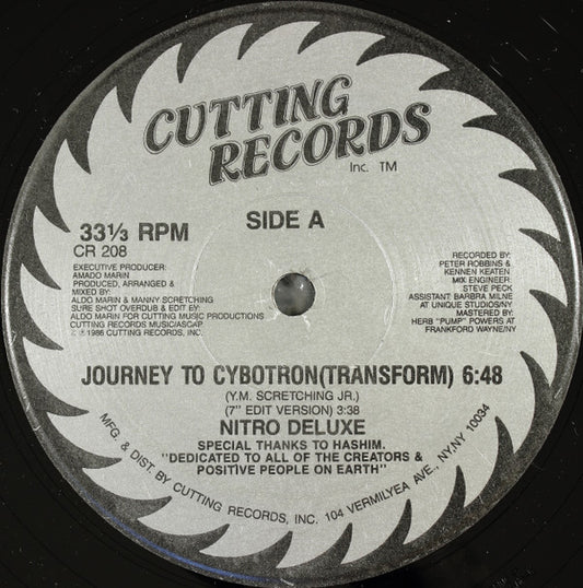Image of Front Cover of 4545391S: 12" - NITRO DELUXE, Journey To Cybotron (Cutting Records ; CR 208, US 1986)   /VG