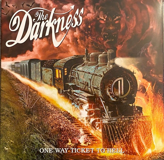 Image of Front Cover of LP - NEW/NEW - THE DARKNESS, One Way Ticket to Hell...and Back (20th Anniversary Deluxe Edition) (Warner; 5021732623492, Europe 2025 Reissue, Gatefold, Inner, Orange and Yellow Vinyl), ,  - 4815023C