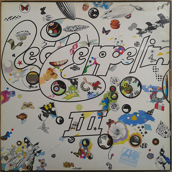 Image of Front Cover of LP - VG/VG - LED ZEPPELIN, Led Zeppelin III (Atlantic Orange & Green; K 50002, UK 1972 Reissue, Laminated Gatefold rotating-wheel sleeve, A-5 / B//6. Transitional pressing; 1st press cat cover, 2nd press cat on label), ,  - 1826262E