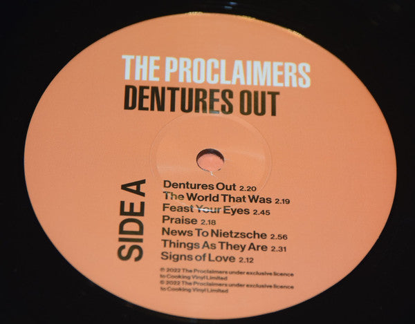 Image of Label Cover of 4645021S: LP - THE PROCLAIMERS, Dentures Out (Cooking Vinyl; COOKLP864,  2022, Inner) Opened Instore, Still In Shrinkwrap  EX/EX