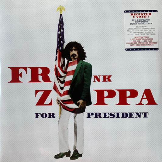 Image of Front Cover of 4645023S: 2xLP - FRANK ZAPPA, Frank Zappa For President (Zappa Records; ZR 20021-2, Europe 2024 Reissue, Gatefold, Poster, Blue Vinyl) Opened Instore, Still In Stickered Shrinkwrap, Both LP's on Blue  EX/EX