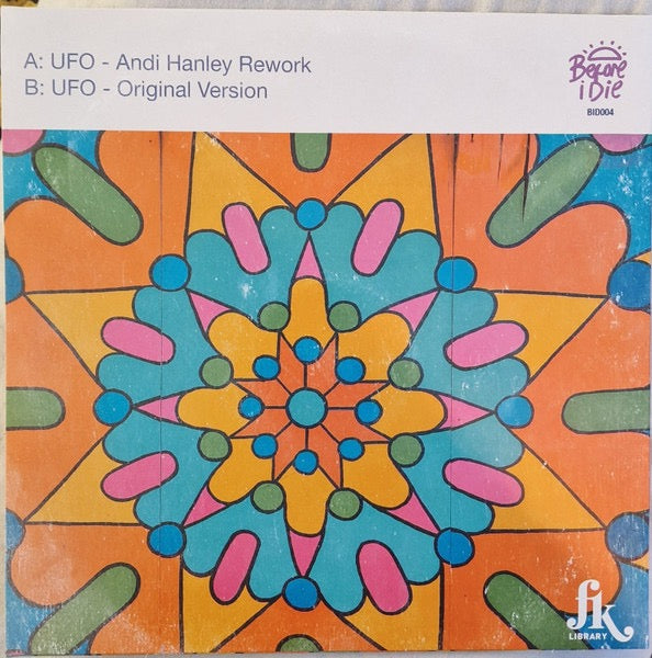 Image of Back Cover of 4615115C: 12" - FALK & KLOU, U.F.O. (Before I Die; BID004, UK 2023, Picture Sleeve) Light marks only.  VG/VG
