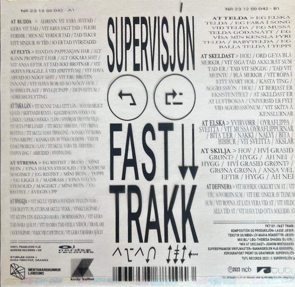 Image of Front Cover of LP - VG+/VG+ - SUPERVISJ N, Fast Trakk (Tutl; FKT101, Faroe Islands , Plain Sleeve, Insert), ,  - 4645141S