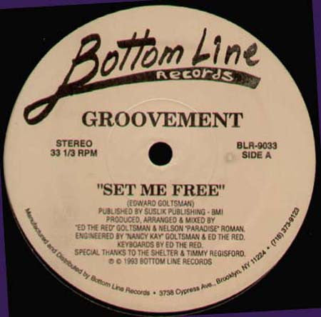 Image of Front Cover of 12" - /VG - GROOVEMENT, Set Me Free (Bottom Line Records; BLR-9033, US 1993), few scuffs one side - doesn't affect play, looks worse, A	Set Me FreeB	Raw Tropicana - 4246495S