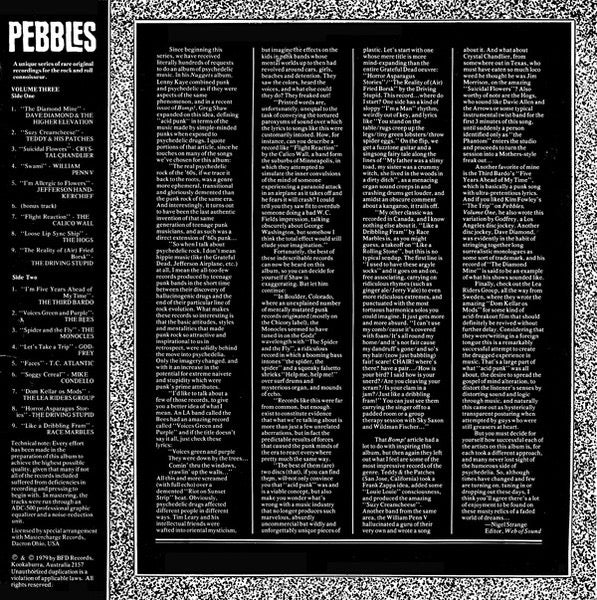 Image of Back Cover of LP - VG+/VG - VARIOUS, Pebbles Vol 3 - The Acid Gallery (BFD; BFD-5020, US 1979, Unofficial), Sleeve still in opened shrinkwrap,  - 2616277C