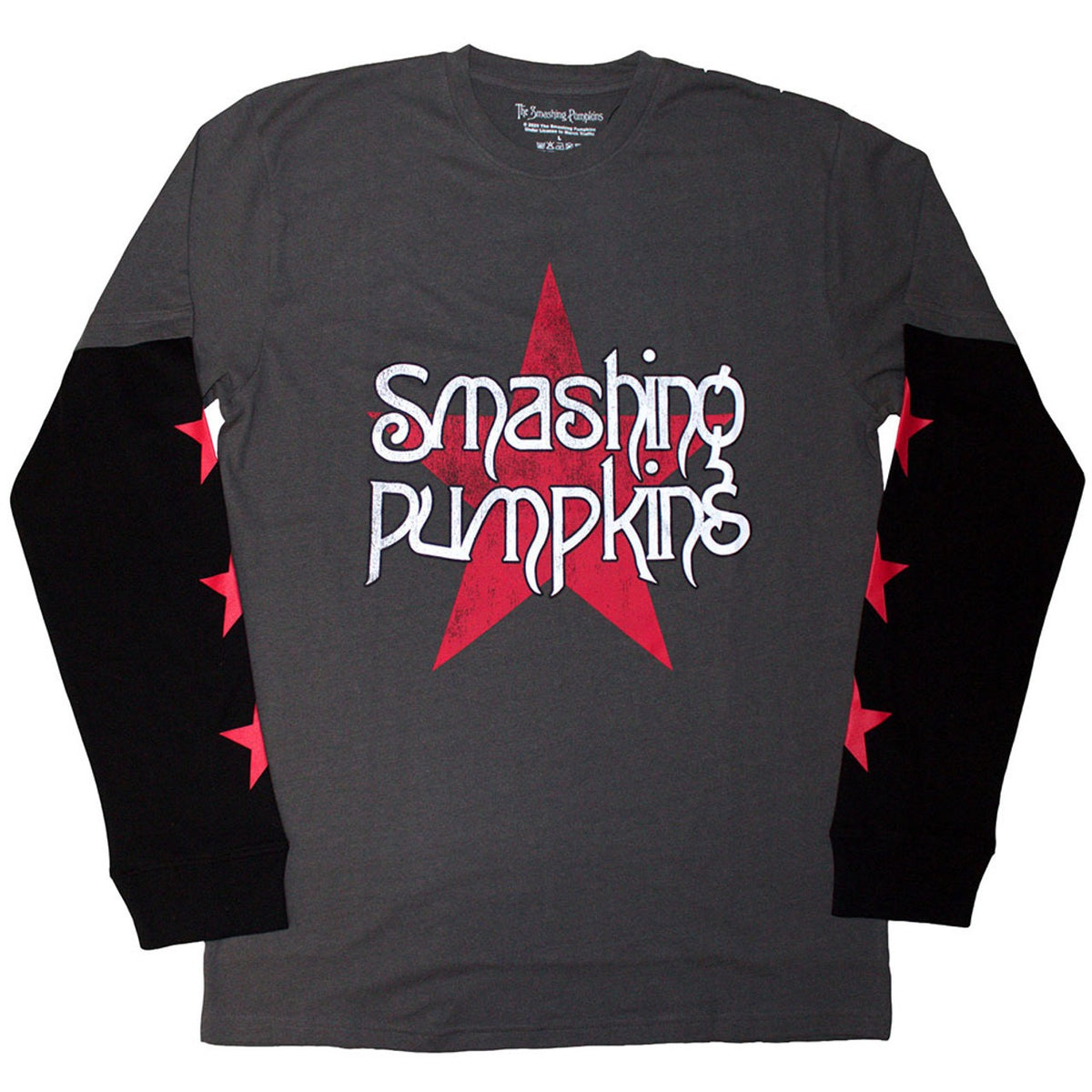 Image of Front Cover of Accessories - NEW - THE SMASHING PUMPKINS, Layered Long Sleeve T-Shirt: Star Logo M (, UK ), ,  - 4416446C