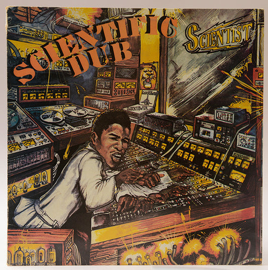 Image of Front Cover of 4625121E: LP - SCIENTIST, Scientific Dub (Sarge; PCT0 119, UK 1981, Blue Text on White Label) Quite afew light hairlines, sounds solid VG+. Beautiful sleeve, in shrink!  VG+/VG+
