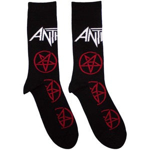 Image of Front Cover of 4615630C: Accessories - ANTHRAX, Pentathrax Socks (Black) (UK Size 7 - 11) (,  )   NEW/NEW