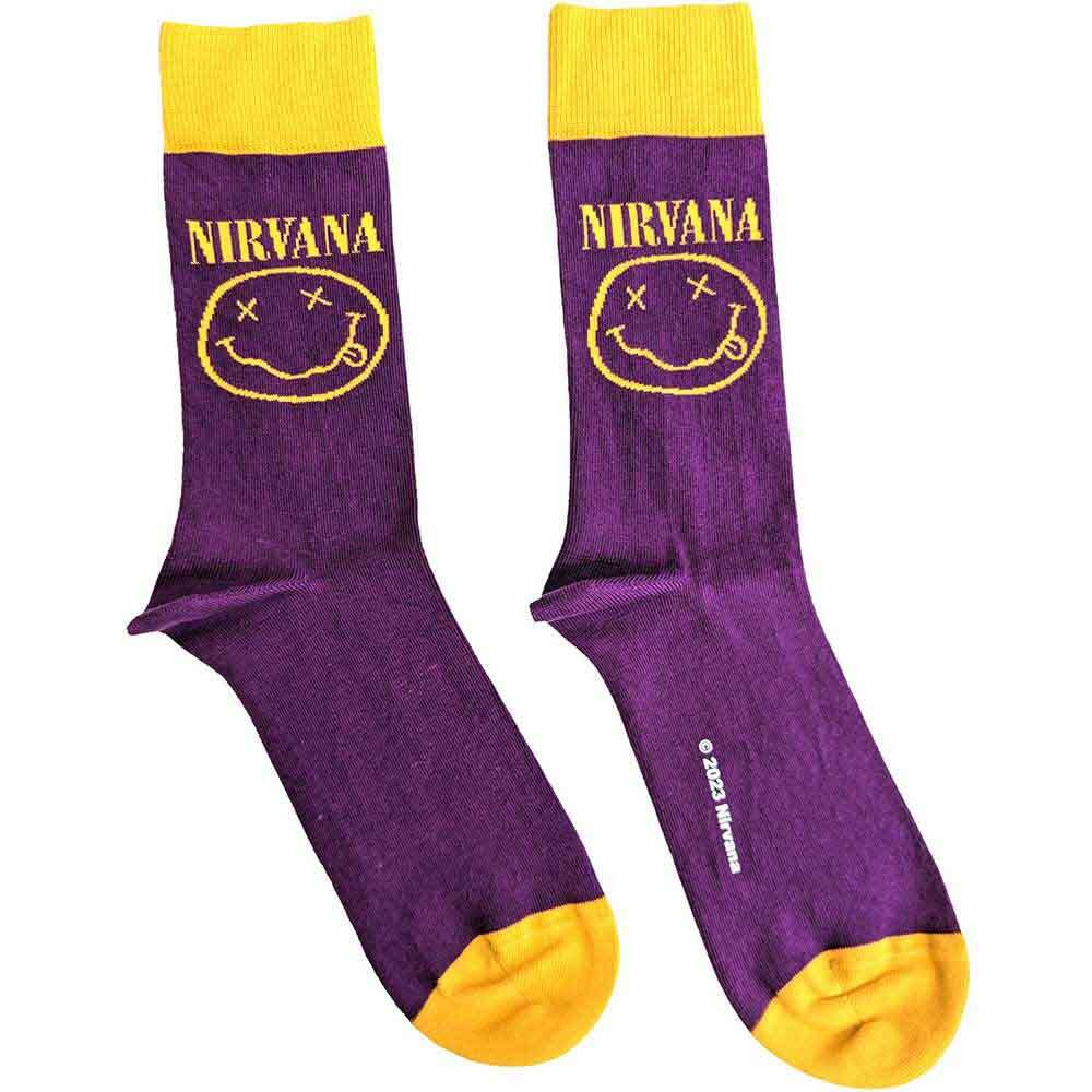 Image of Front Cover of Accessories - NEW/NEW - NIRVANA, Purple Smiley Socks (, UK ), ,  - 3856043S
