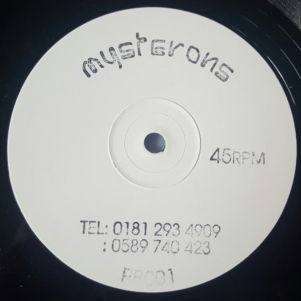 Image of Front Cover of 4615571C: 12" - THE MYSTERONS, Untitled (Not On Label; PB 001, UK 1996, Stamped White Label) Light marks mainly and plays above grade. Sticker ghost on label  /G+