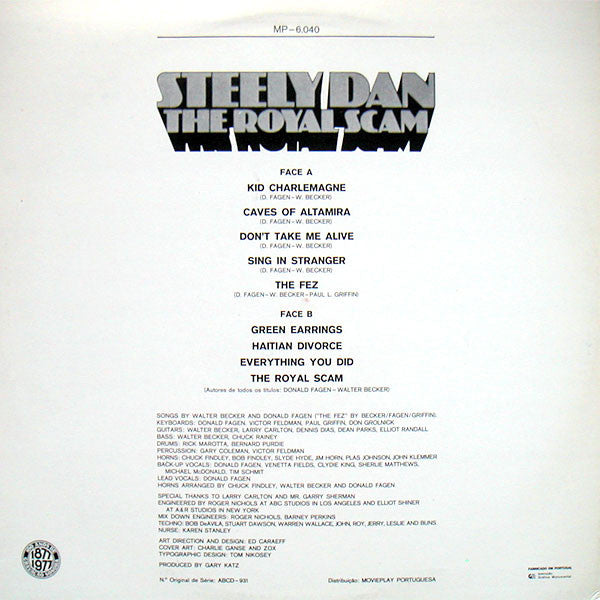 Image of Back Cover of 4625233E: LP - STEELY DAN, The Royal Scam (ABC Records; 6040, Portugal 1977)   VG/VG
