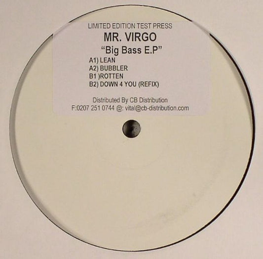 Image of Front Cover of 4645159S: 12" - MR. VIRGO, Big Bass E.P (Not On Label; MRV 002, UK )   /G+