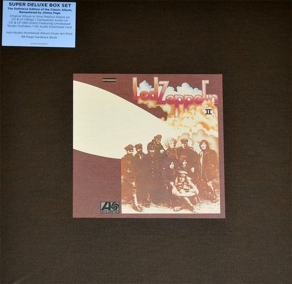 Image of Front Cover of 2xLP - NEW/NEW - LED ZEPPELIN, Led Zeppelin II (Atlantic; 8122796437, Europe 2014 Reissue, Box Set, Gatefold, Hardbound 88-page book, Numbered, Super Deluxe Edition, 180g Vinyl, Remastered, + 2xCD), ,  - 4755009S