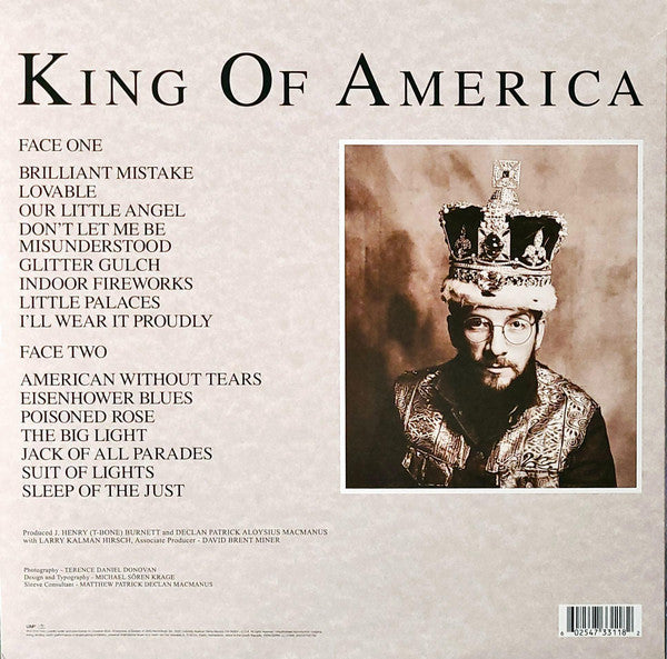 Image of Back Cover of 4645323S: LP - THE COSTELLO SHOW FEATURING ELVIS COSTELLO, King Of America (UMe; 0602547331182, Europe 2015 Reissue, Inner, 180 Gram Vinyl)   EX/EX