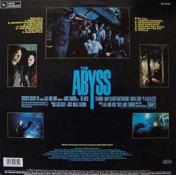 Image of Back Cover of LP - VG+/VG+ - ALAN SILVESTRI, The Abyss (Original Soundtrack) (Var se Sarabande ; VS-5235, Europe 1989), Strong VG+, Slight Edge Wear,  - 4625150E
