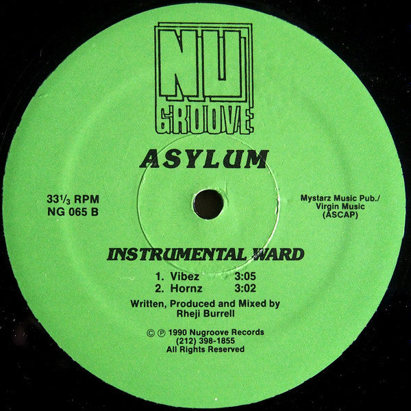 Image of Front Cover of 4745041S: 12" - ASYLUM*, Instrumental Ward (Nu Groove Records ; NG 065, US 1990)   /VG