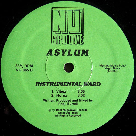 Image of Front Cover of 4745041S: 12" - ASYLUM*, Instrumental Ward (Nu Groove Records ; NG 065, US 1990)   /VG