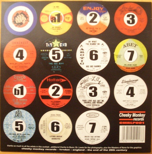 Image of Back Cover of 0815170C: LP - VARIOUS, Fizzy Soul Cocktail (Cheeky Monkey; CMRLP001, UK )   VG/VG