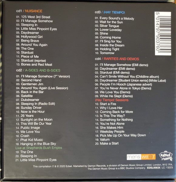 Image of Back Cover of 4xCD - VG+/VG+ - MENSWEAR, The Menswear Collection (Edsel Records; EDSL0063X, UK 2020, Box Set, Booklet, Signed Print, Badges), ,  - 4755029S