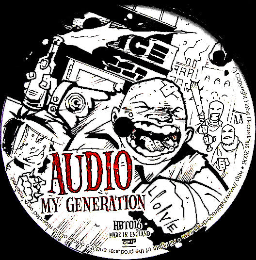 Image of Back Cover of 4715021C: 12" - AUDIO, No Soul / My Generation (Habit Recordings; HBT016, UK 2006) Light marks and scuffs. Black writing on label.  /G+